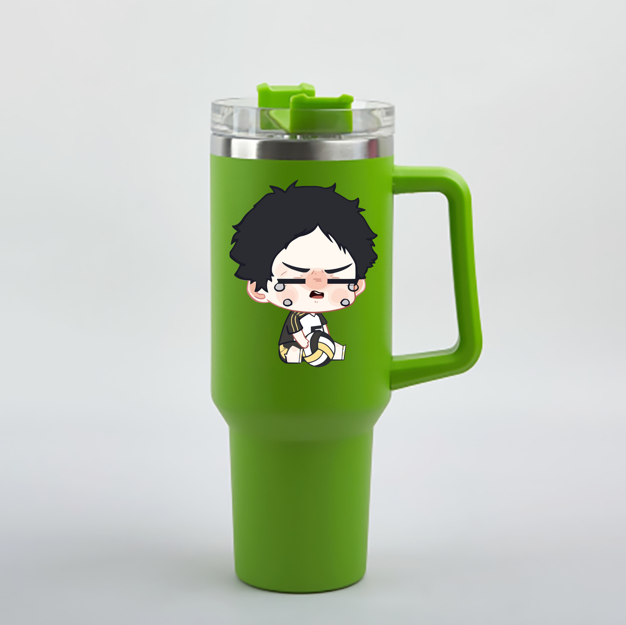 （画像用） ハイキュー!! Haikyu!! 1200mL車用タンブラー - クリスタルステッカー（プラスチックストロー付き）
